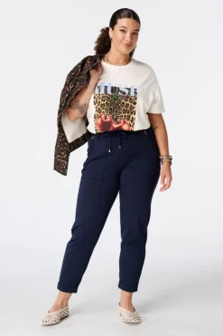 Tapered broek met elastische taille