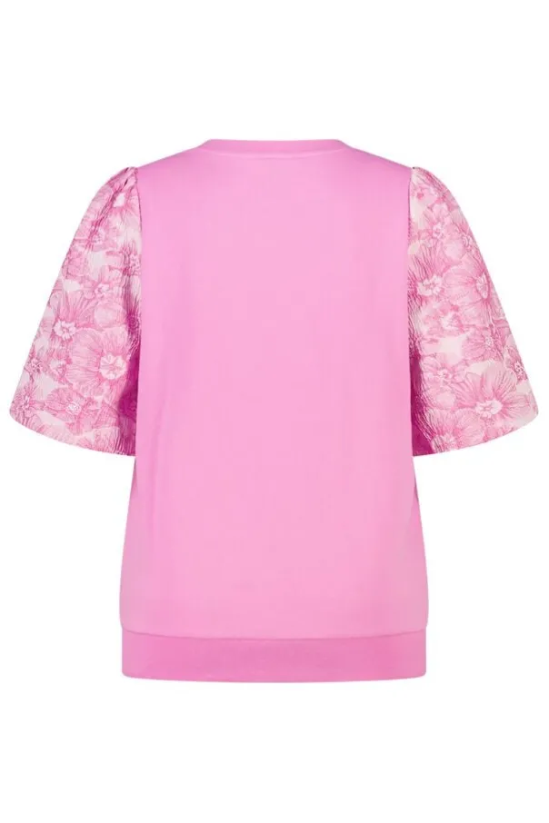 Top met jacquard mouwen