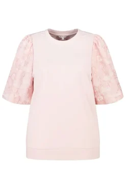 Top met jacquard mouwen