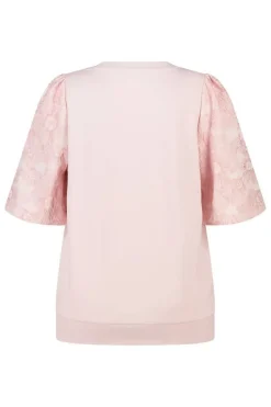 Top met jacquard mouwen