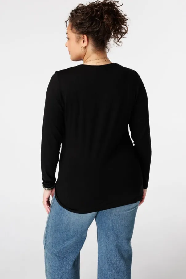 Top met lange mouwen en ronde hals