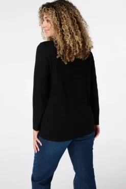 Top met lange mouwen en v-hals