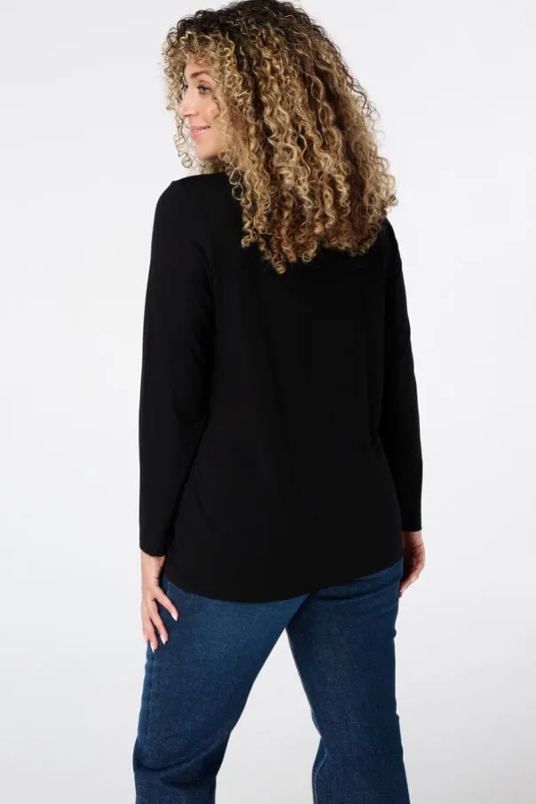 Top met lange mouwen en v-hals