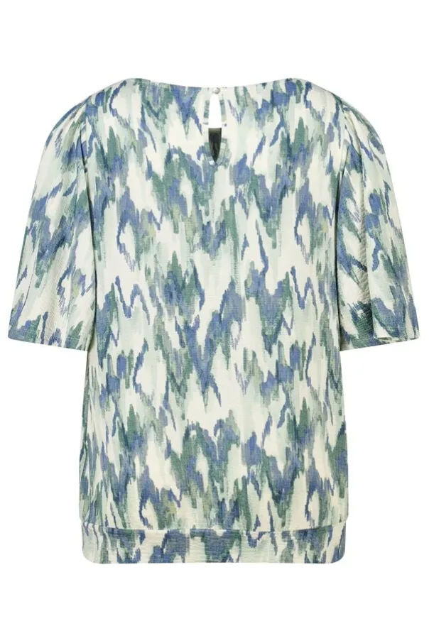 Top met print en ronde hals