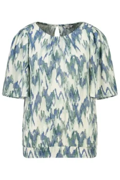 Top met print en ronde hals