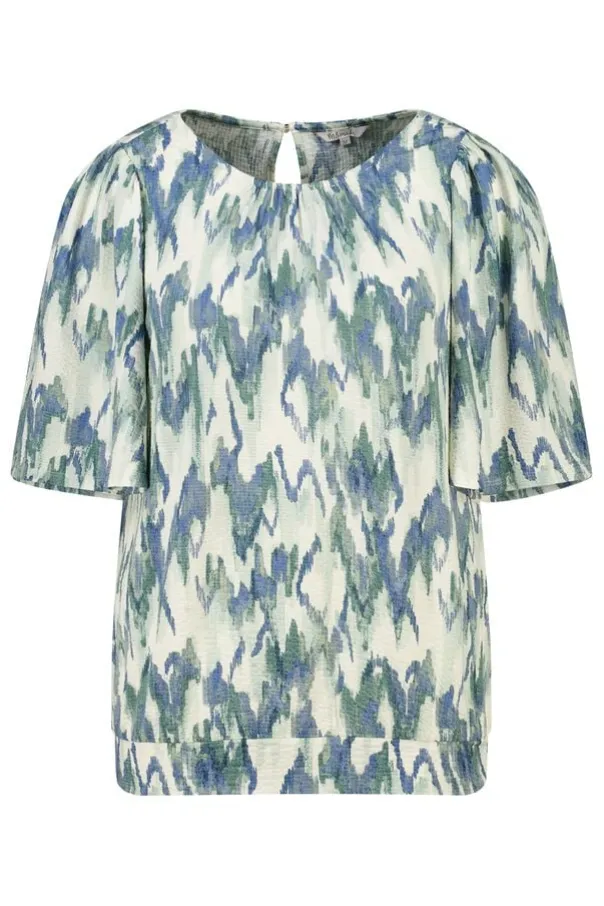 Top met print en ronde hals