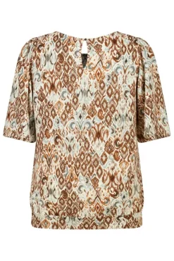 Top met print en ronde hals