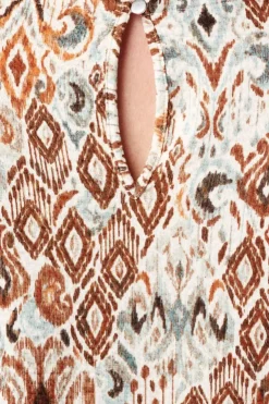 Top met print en ronde hals