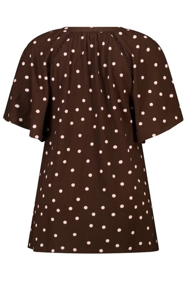 Top met print en v-hals