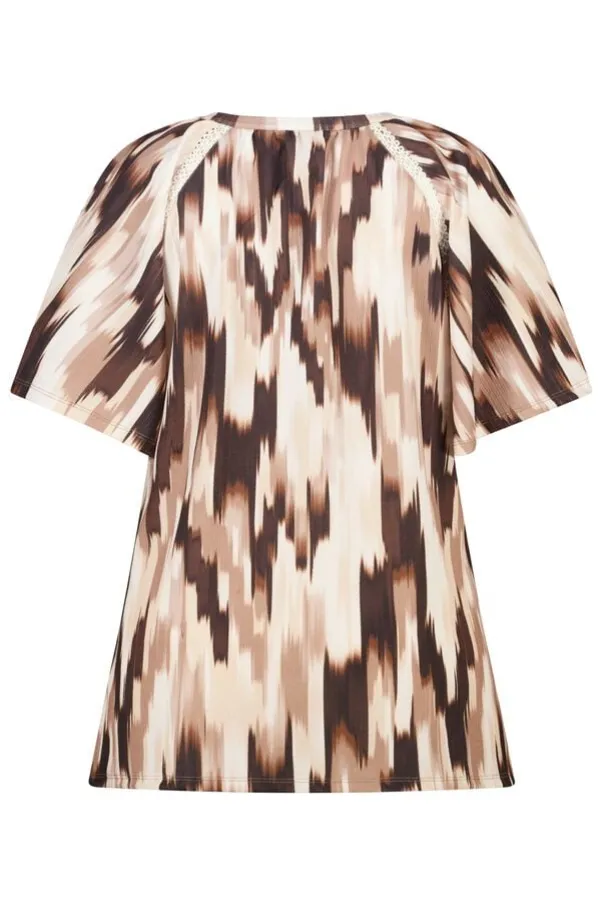 Top met print en v-hals