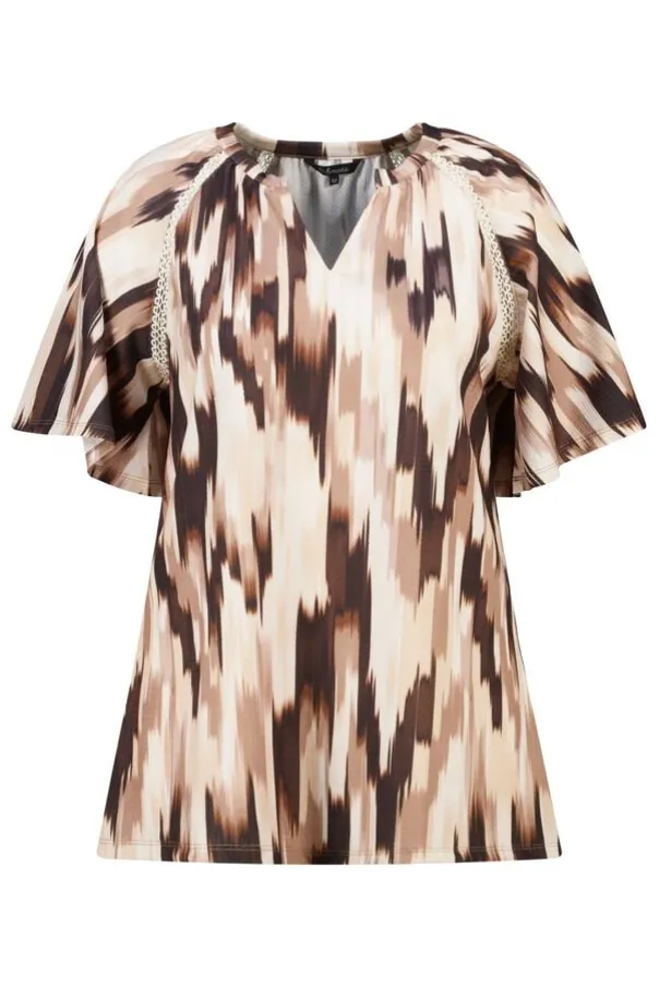 Top met print en v-hals