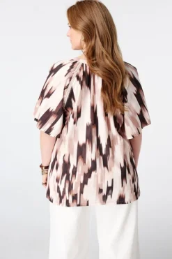Top met print en v-hals