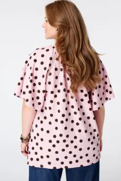 Top met print en v-hals