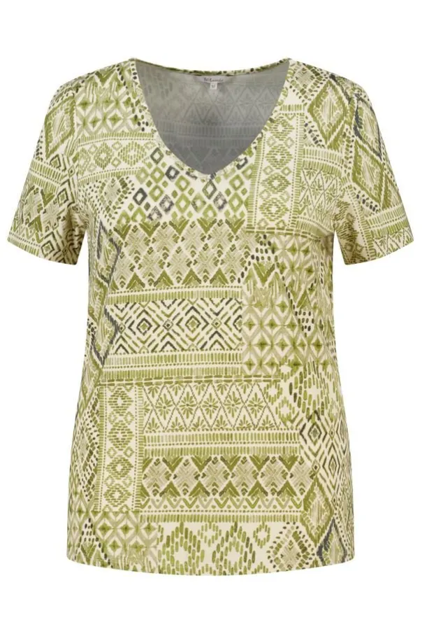 Top met print en V hals