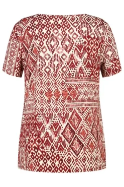 Top met print en V hals