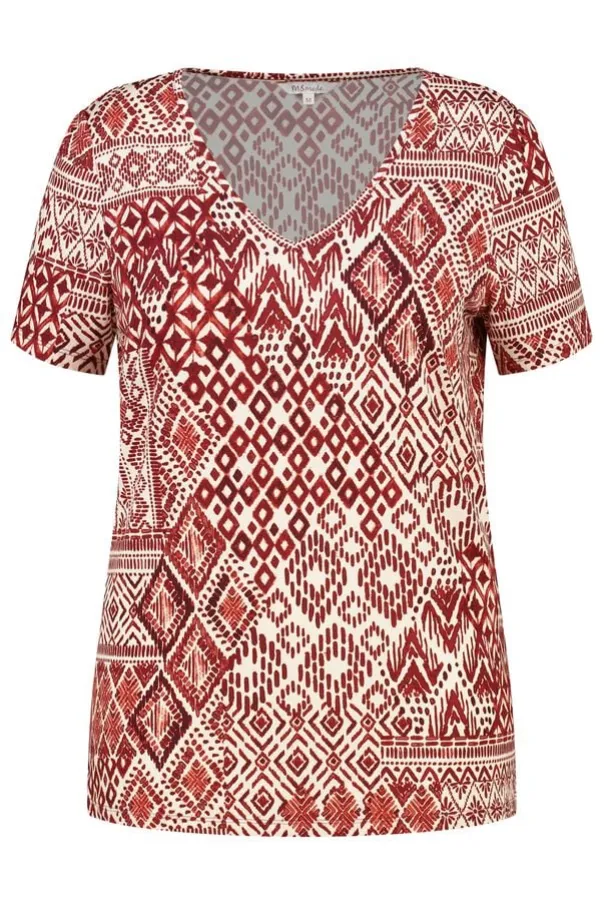 Top met print en V hals