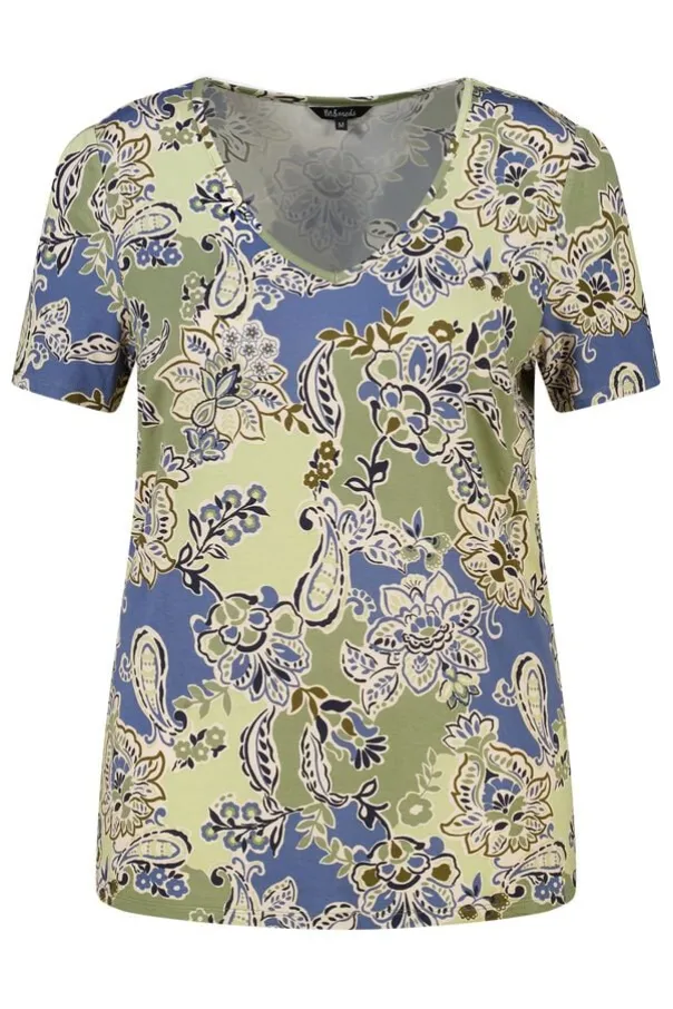 Top met print en V hals