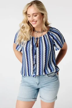 Top met zigzag print