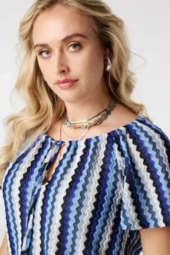 Top met zigzag print