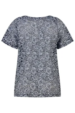 Top van kant met bloemenprint