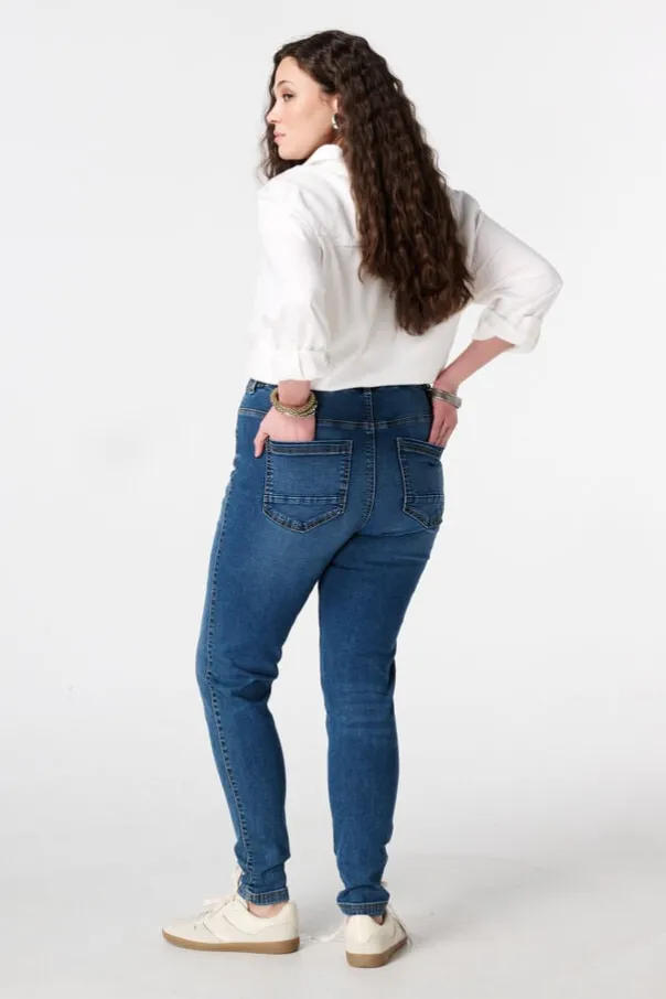 Tregging met denim look