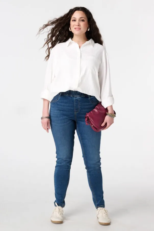 Tregging met denim look