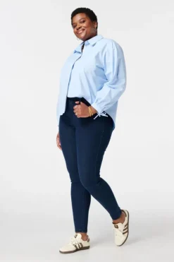 Tregging met denim look