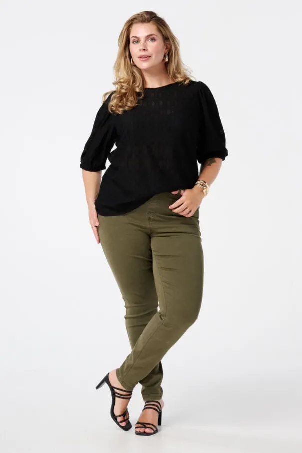 Tregging met denim look