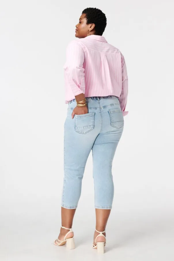 Tregging met denim look