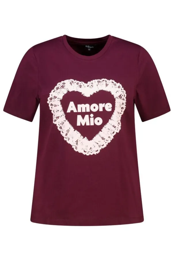 T-shirt met kanten artwork