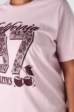 T-shirt met kanten artwork