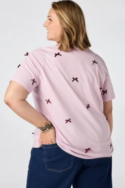 T-shirt met satijnen strikjes
