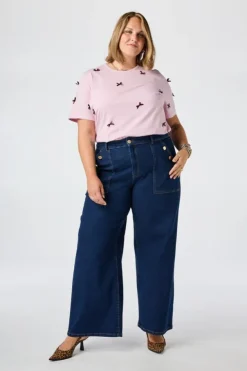 T-shirt met satijnen strikjes