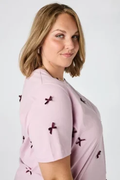T-shirt met satijnen strikjes
