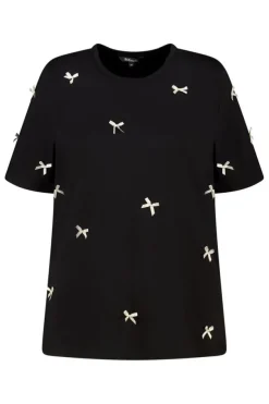 T-shirt met satijnen strikjes
