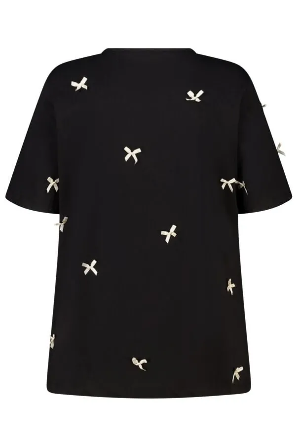T-shirt met satijnen strikjes