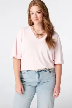 T-shirt met v-hals