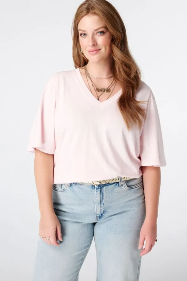 T-shirt met v-hals