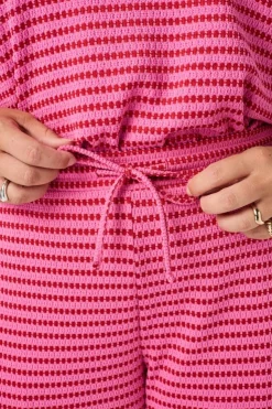 Wide leg broek met elastische taille