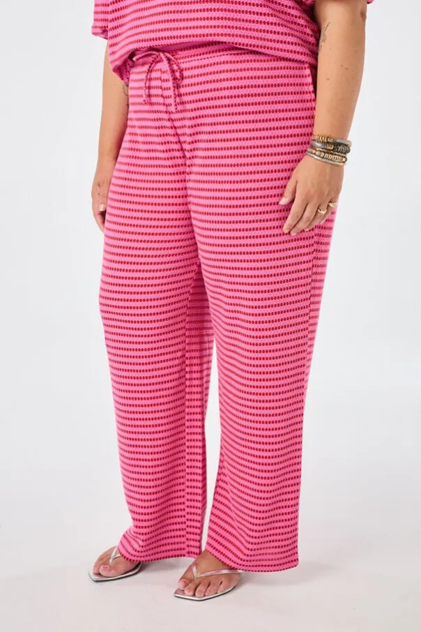 Wide leg broek met elastische taille