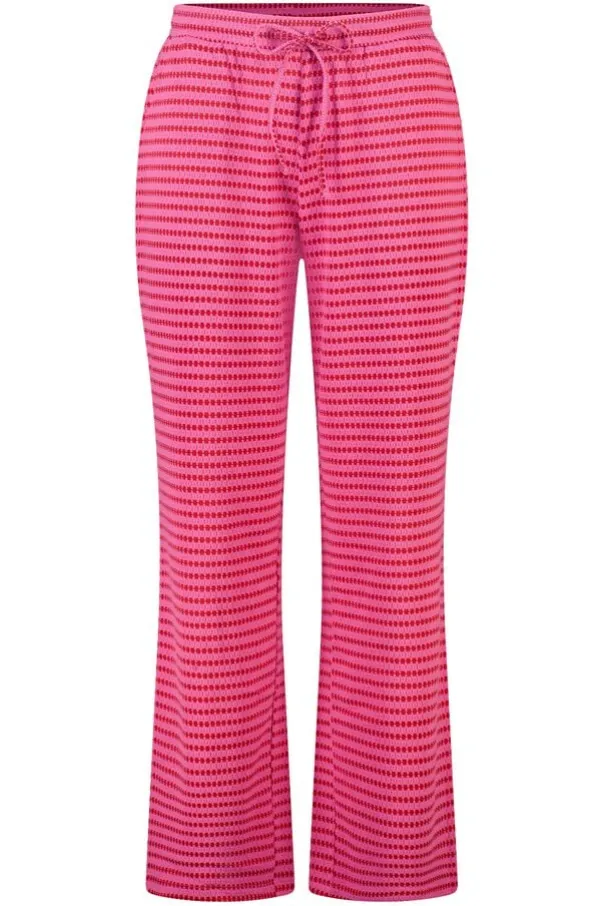 Wide leg broek met elastische taille