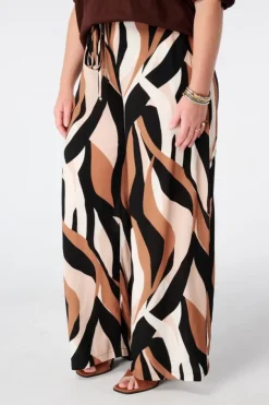 Wide leg broek met print