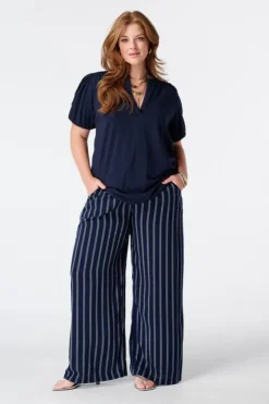 Wide leg broek met print