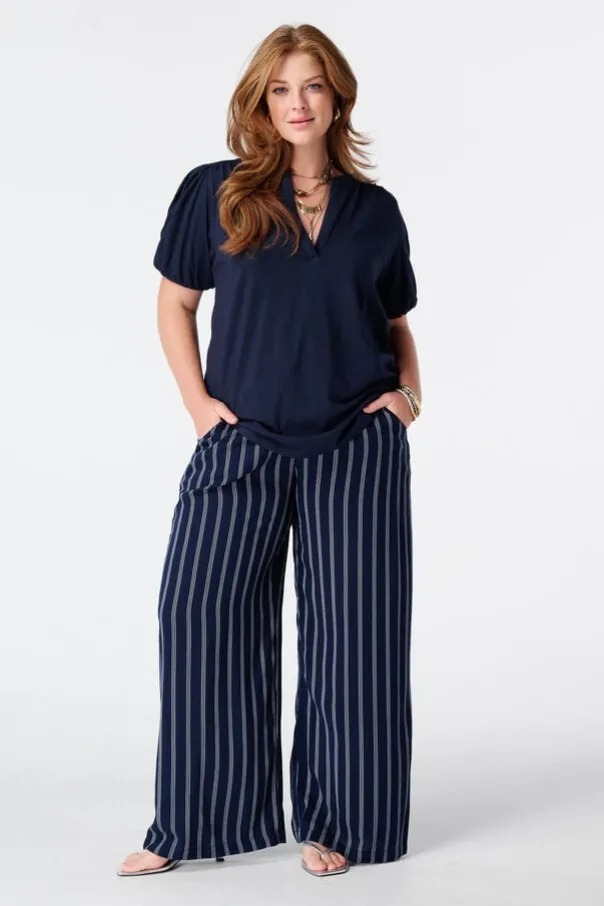Wide leg broek met print