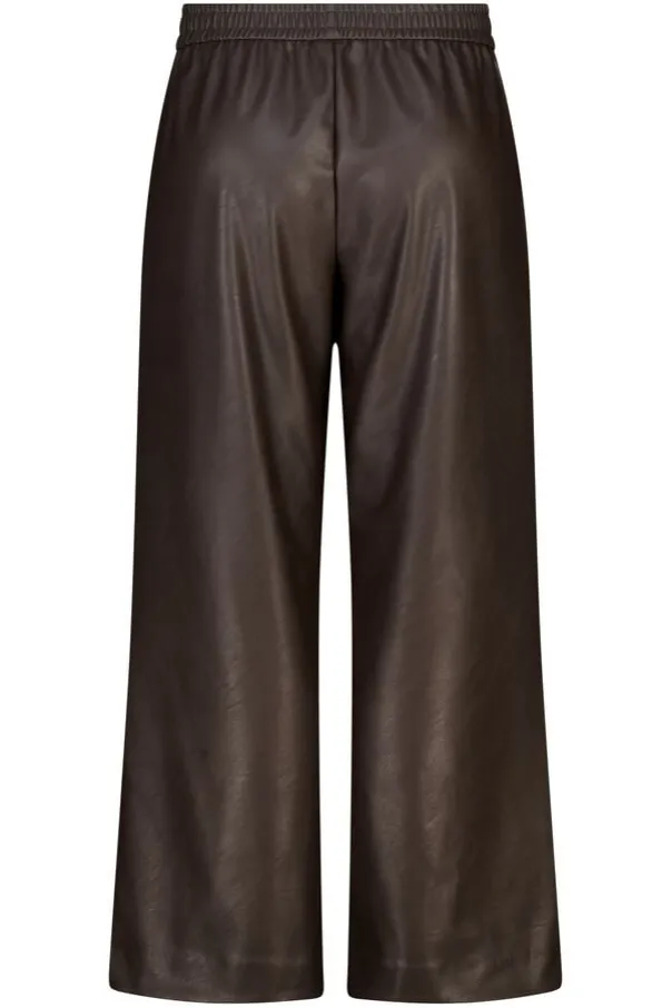 Wide leg broek van imitatieleer