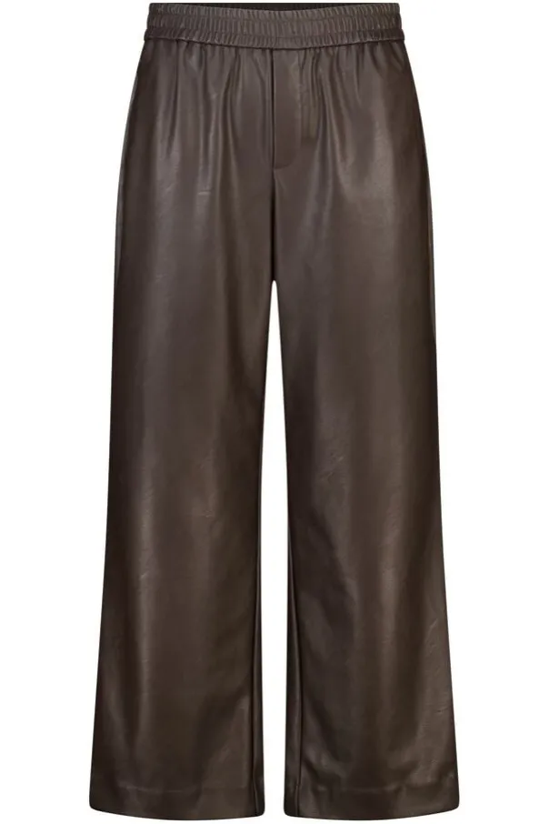 Wide leg broek van imitatieleer