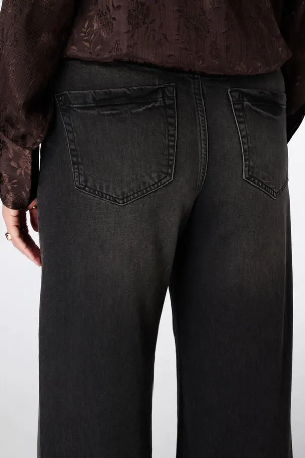 Wide leg jeans met hoge taille