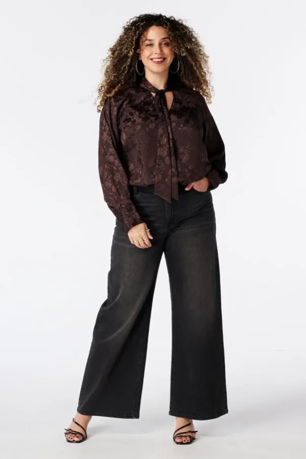 Wide leg jeans met hoge taille