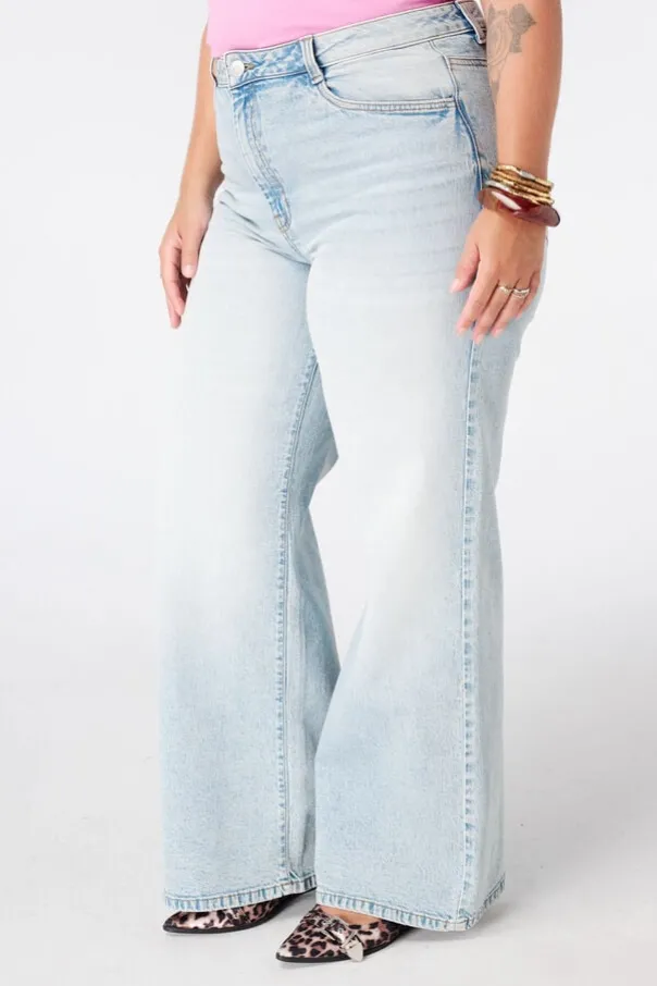 Wide leg jeans met hoge taille