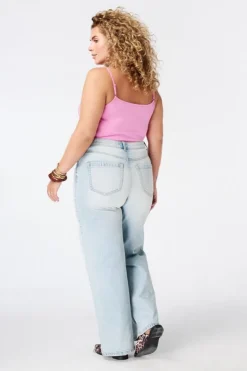 Wide leg jeans met hoge taille